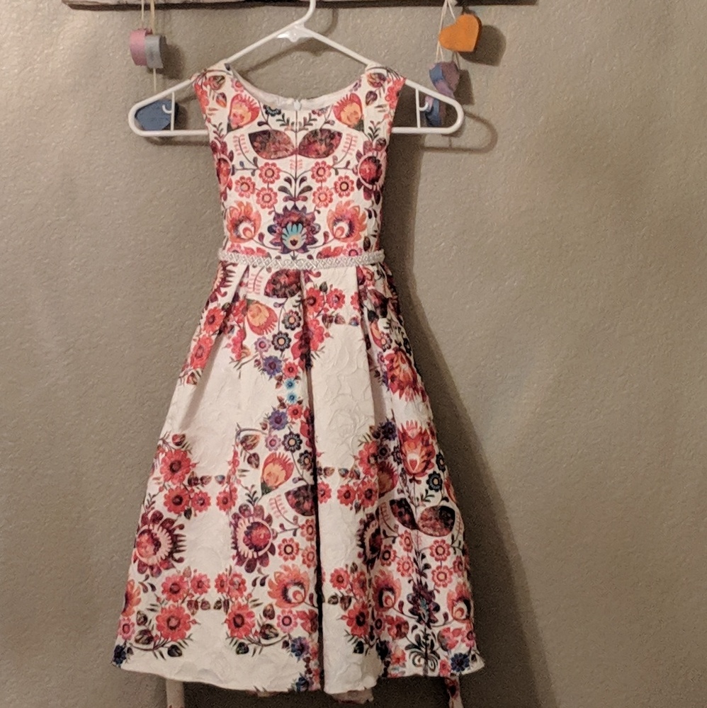 Stunning Boutique Brocade Pearls Holiday Dress